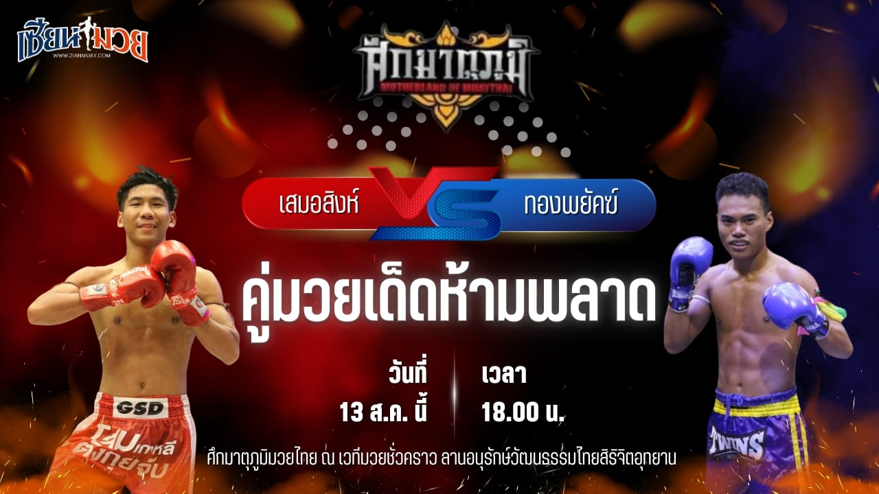วิเคราะห์มวยวันนี้ ศึกมาตุภูมิมวยไทย เป็นการพบกันระหว่าง เสมอสิงห์ ลูกเจ้าพ่อหลวงวัง และ ทองพยัคฆ์ ศิษย์หลวงพี่น้ำฝน