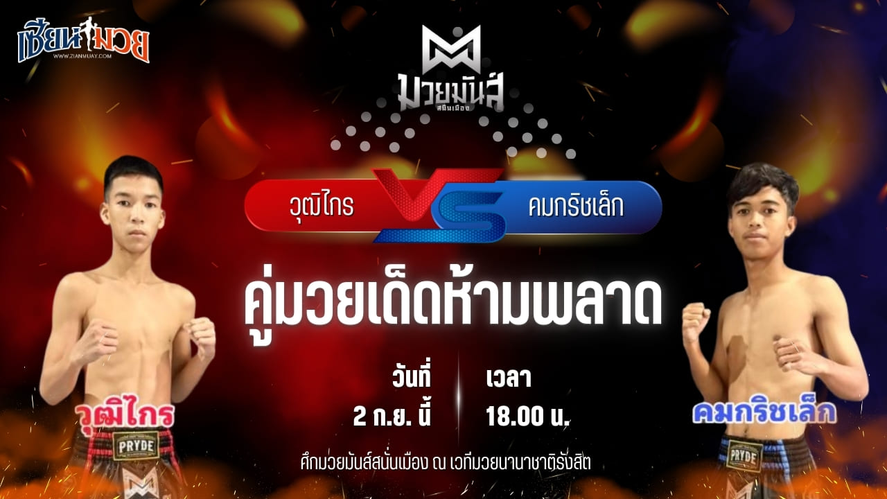 วิเคราะห์มวยวันนี้ ศึกมวยมันส์สนั่นเมือง เป็นการพบกันระหว่าง วุฒิไกร บูมเด็กเซียน และ คมกริชเล็ก ศักดิ์วีระชาติ