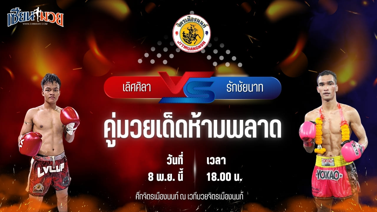 วิเคราะห์มวยวันนี้ ศึกจิตรเมืองนนท์ เป็นการพบกันระหว่าง เลิศศิลา ศิษย์ผู้กองฟอร์ด พบ รักชัยนาท ศิษย์กำนันเหน่ง