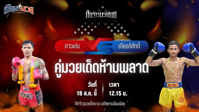 วิเคราะห์มวยวันนี้ ศึกจ้าวมวยไทย เป็นการพบกันระหว่าง ดาวเด่น พี.เค.แสนชัยมวยไทยยิม และ เกียรติศักดิ์ พยัคฆ์กันธร