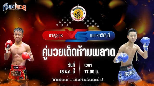 วิเคราะห์มวยวันนี้ ศึกจิตรเมืองนนท์ เป็นการพบกันระหว่าง ชาญยุทธ ศักดิ์รุ่งเรือง พบ เพชรทวีศักดิ์ แสงมรกต