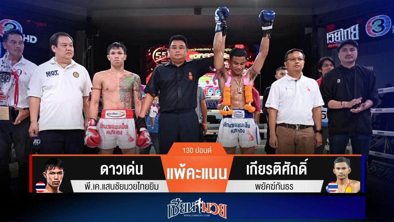 ผลมวยวันนี้ เกียรติศักดิ์ เฉือนชนะคะแนน ดาวเด่น ได้แบบขาดลอย