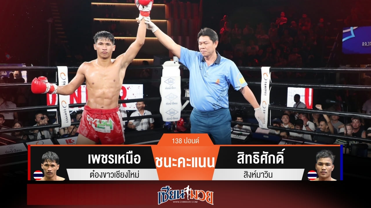 ผลมวยวันนี้ เพชรเหนือเน้นฝีมือ! เบียดชนะคะแนนสิทธิศักดิ์ไปแบบสุดมันส์