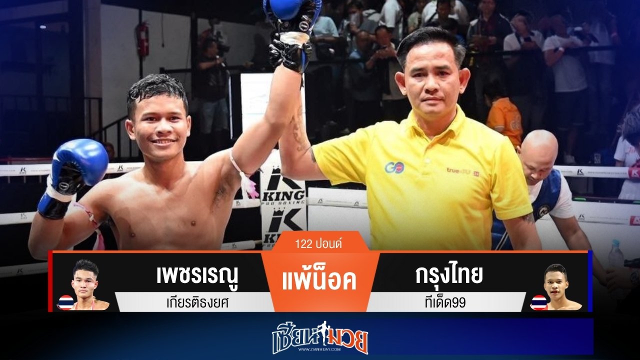 ผลมวยวันนี้ กรุงไทยเจาะยาง! น็อคเพชรเรณูยก 2