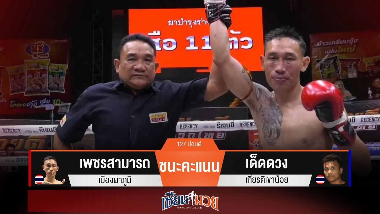 ผลมวยวันนี้ “เพชรสามารถ” ต่อยหมัดตุนนับ! ชนะแต้ม “เด็ดดวง” ขาดลอย