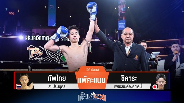 ผลมวยวันนี้ ชิคาระเน้นลำตัว! เบียดชนะคะแนนทัพไทยแบบขาดลอย