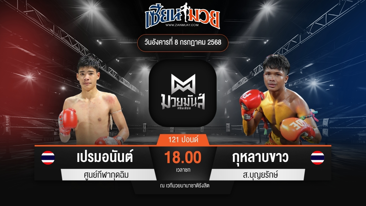 ไฮไลท์มวยศึกมวยมันส์สนั่นเมือง ระหว่าง เปรมอนันต์ ศูนย์กีฬากุดฉิม พบ กุหลาบขาว ส.บุญยรักษ์