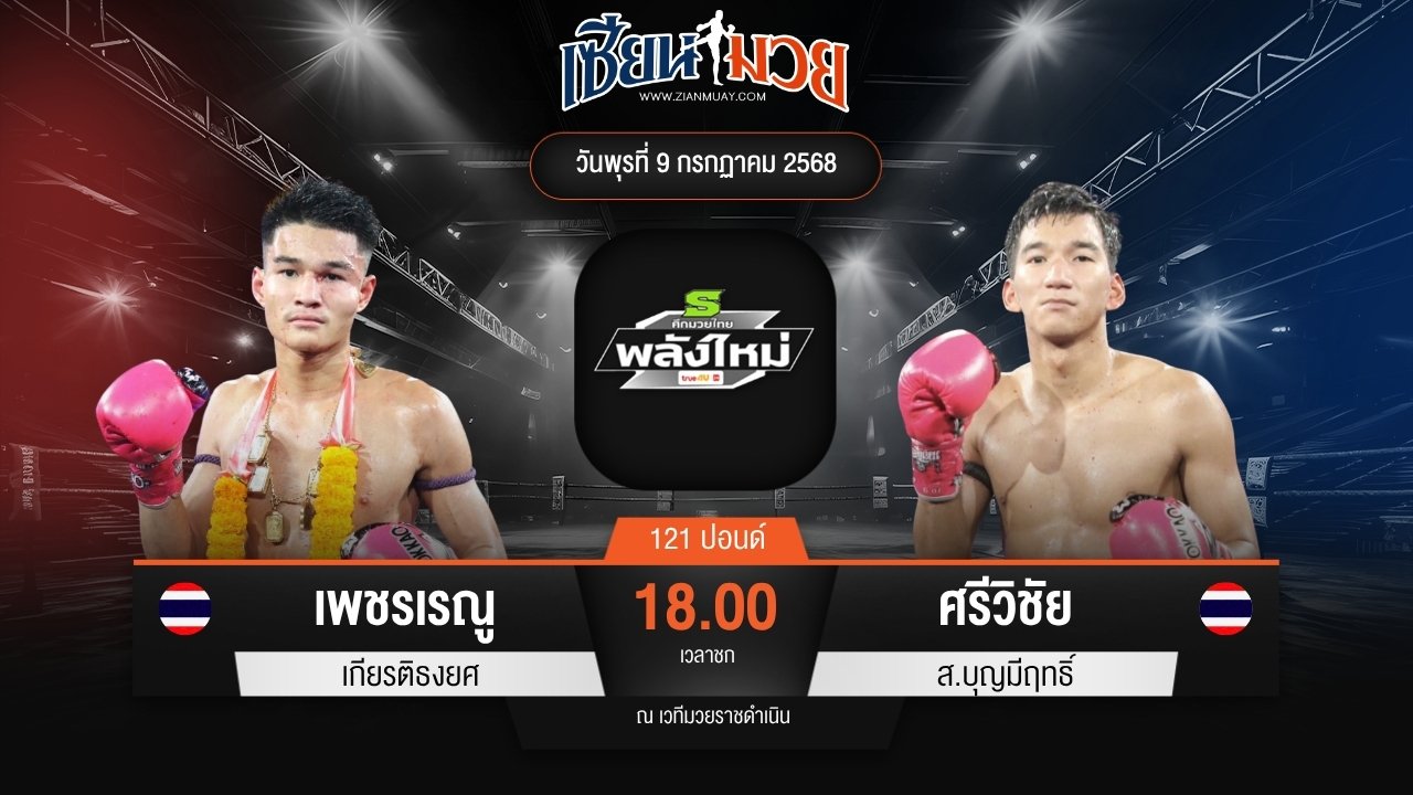 ไฮไลท์มวยศึกมวยไทยพลังใหม่ ระหว่าง เพชรเรณู เกียรติธงยศ พบ ศรีวิชัย ส.บุญมีฤทธิ์