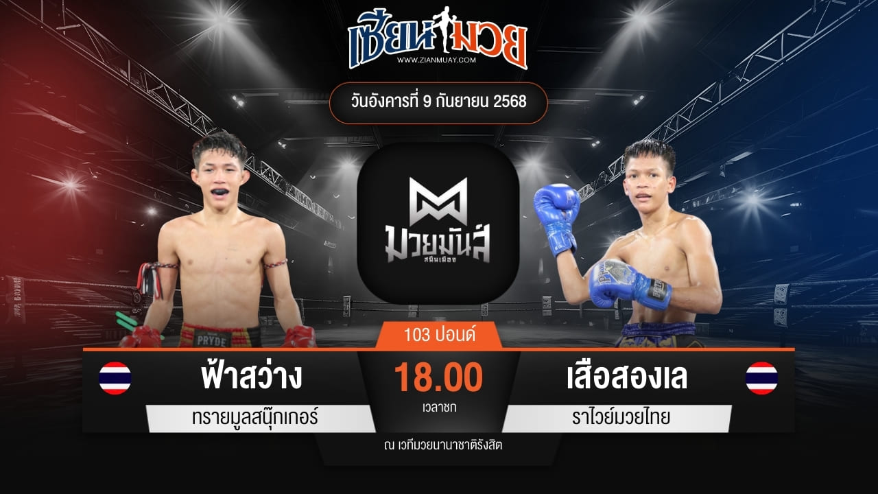 ไฮไลท์มวยศึกมวยมันส์สนั่นเมือง ระหว่าง ฟ้าสว่าง ทรายมูลสนุ๊กเกอร์ พบ เสือสองเล ราไวย์มวยไทย
