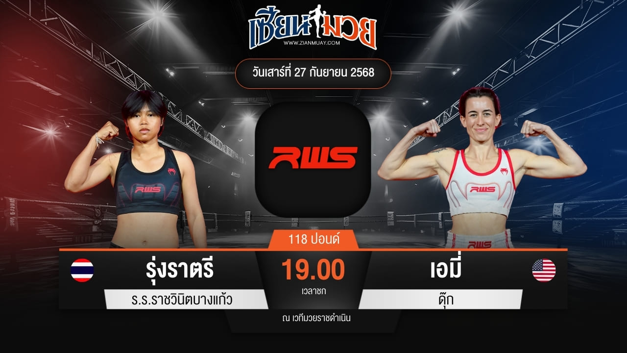 ไฮไลท์มวยศึก RWS ระหว่าง รุ่งราตรี ร.ร.ราชวินิตบางแก้ว พบ เอมี่ ดุ๊ก