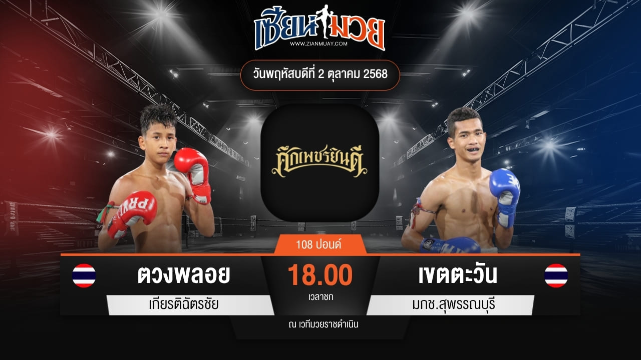 ไฮไลท์มวยศึกเพชรยินดี ระหว่าง ตวงพลอย เกียรติฉัตรชัย พบ เขตตะวัน มกช.สุพรรณบุรี