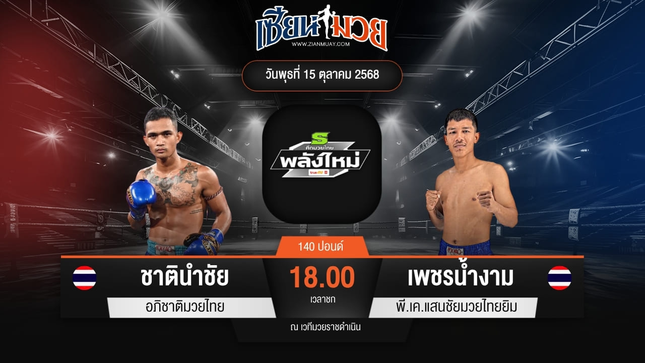 ไฮไลท์มวยศึกมวยไทยพลังใหม่ ระหว่าง ชาตินำชัย อภิชาติมวยไทย พบ เพชรน้ำงาม พี.เค.แสนชัยมวยไทยยิม