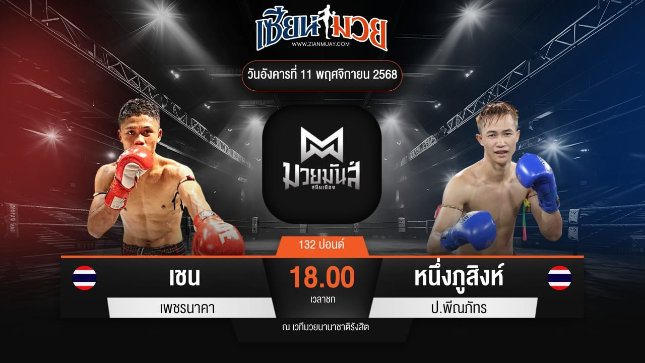 ไฮไลท์มวยศึกมวยมันส์สนั่นเมือง ระหว่าง เชน เพชรนาคา พบ หนึ่งภูสิงห์ ป.พีณภัทร