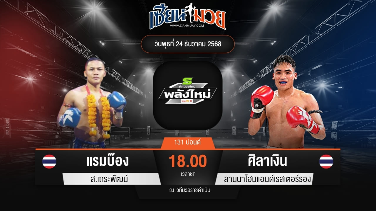 ไฮไลท์มวยศึกมวยไทยพลังใหม่ ระหว่าง แรมบ๊อง ส.เถระพัฒน์ พบ ศิลาเงิน ลานนาโฮมแอนด์เรสเตอร์รอง