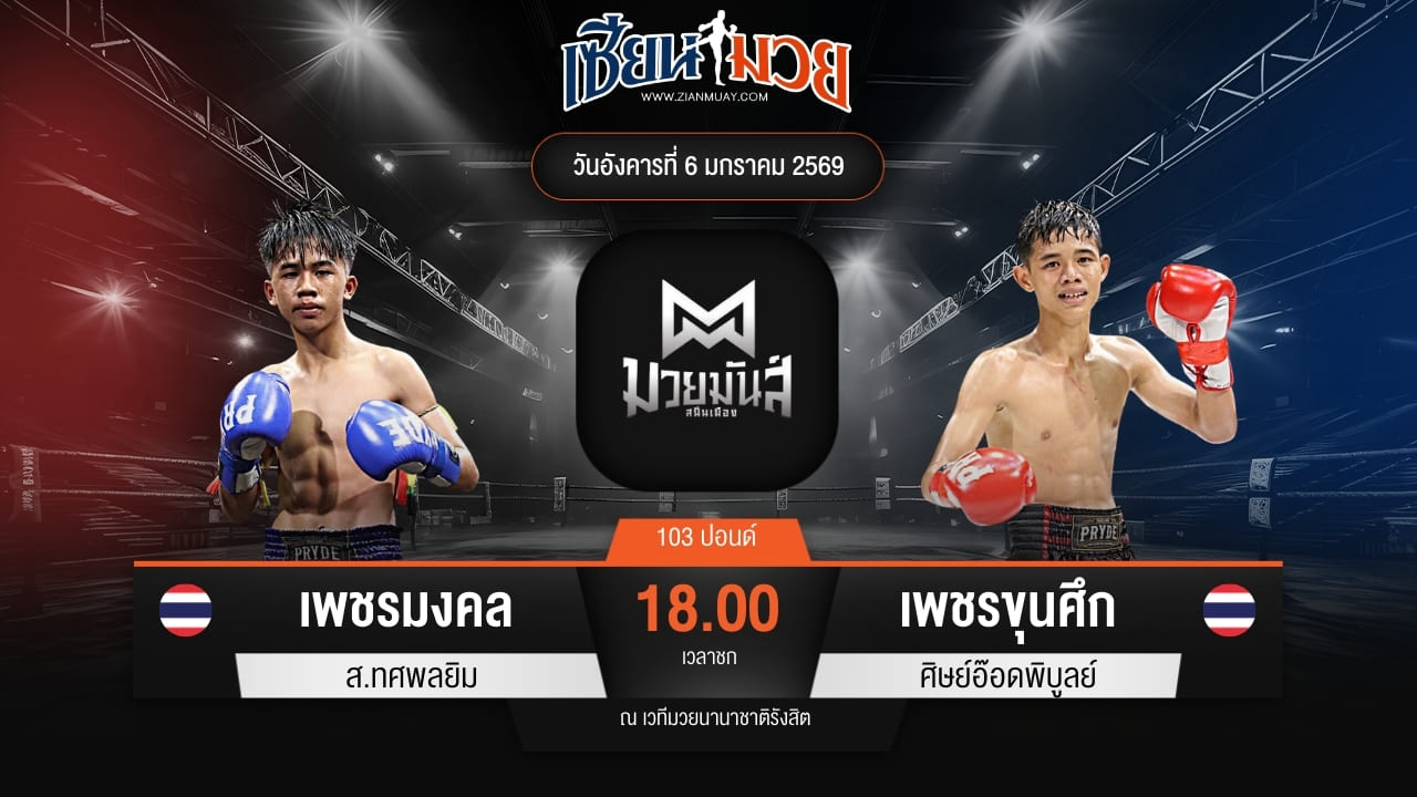 ไฮไลท์มวยศึกมวยมันส์สนั่นเมือง ระหว่าง เพชรมงคล ส.ทศพลยิม พบ เพชรขุนศึก ศิษย์อ๊อดพิบูลย์