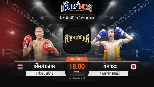 ไฮไลท์มวยศึกเพชรยินดี ระหว่าง เสือสองเล ราไวย์มวยไทย พบ ชิคาระ สวนอาหารปีกไม้
