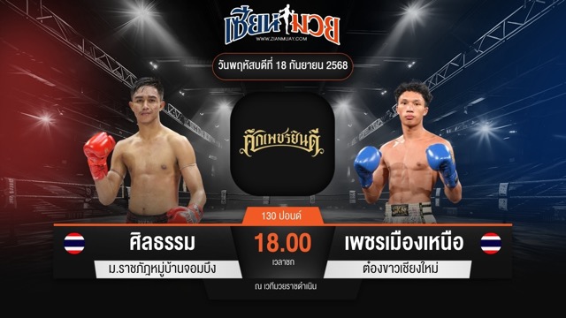 ไฮไลท์มวยศึกเพชรยินดี ระหว่าง ศิลธรรม ม.ราชภัฎหมู่บ้านจอมบึง พบ เพชรเมืองเหนือ ต๋องขาวเชียงใหม่