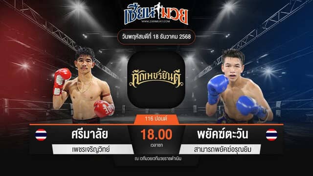 ไฮไลท์มวยศึกเพชรยินดี ระหว่าง ศรีมาลัย เพชรเจริญวิทย์ พบ พยัคฆ์ตะวัน สามารถพยัคฆ์อรุณยิม